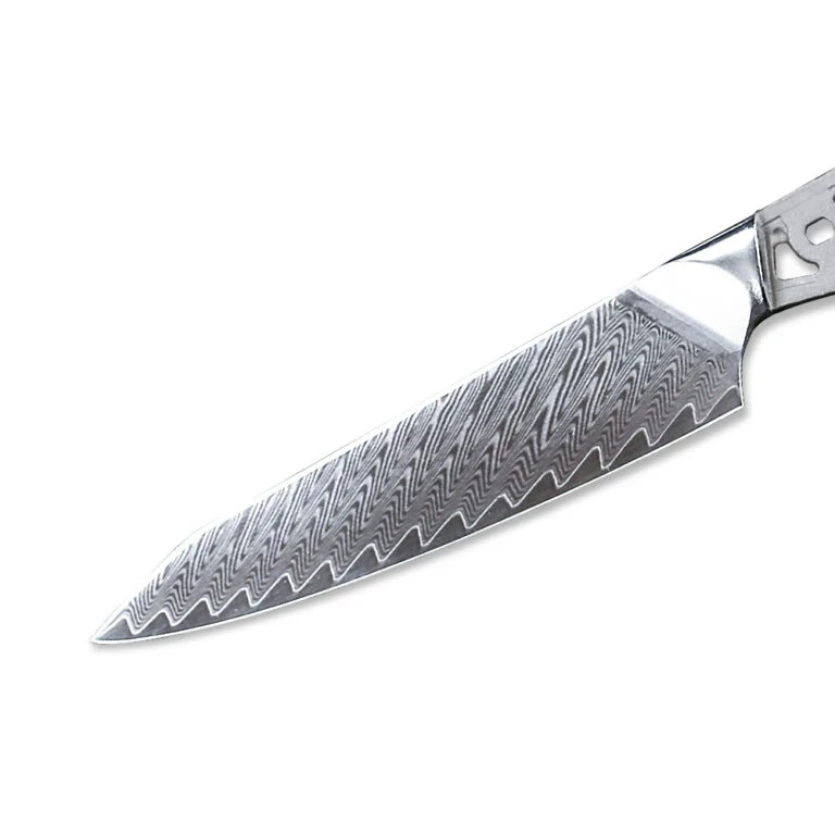 Premium Knife Supply * VG10 Fishbone Pattern - Utility Knife 9.5" OAL - VG10 Damascus 2 Premium Knife Supply * VG10 Fishbone Pattern - Utility Knife 9.5" OAL - VG10 Damascus