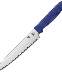 Blue Ridge Kitchen Knives And Other Specialty Knives Spyderco Utility Knife Blue Serrated - Japan
