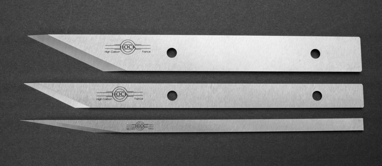 Hock Tools Hock Planes, Spoke-shaves Hock Violin Knife Blade - 3/32" X 3/4" X 7" Tip=25°, Bevel=25° X 7" - LH 1 Hock Tools Hock Planes, Spoke-shaves Hock Violin Knife Blade - 3/32" X 3/4" X 7" Tip=25°, Bevel=25° X 7" - LH