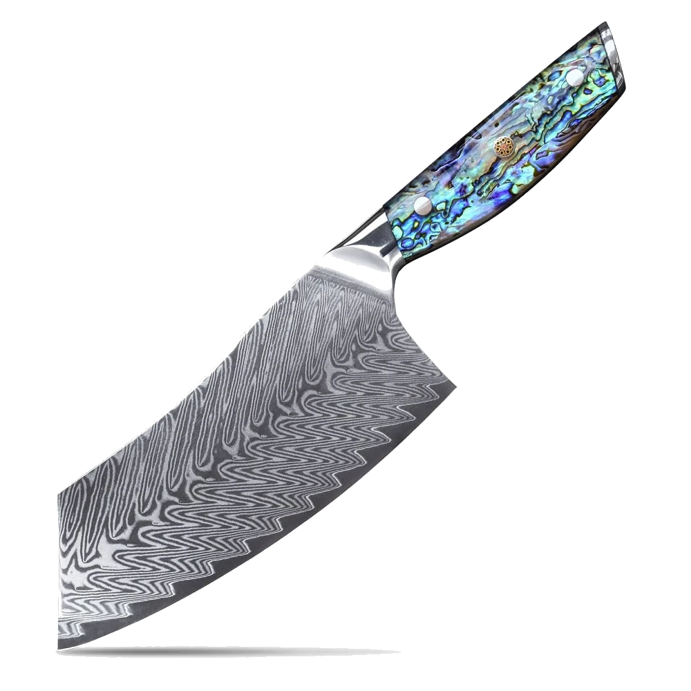 Wood World Of Texas LLC * VG10 Fish Bone Pattern - Cleaver / Veggie Blank - VG10 Damascus 2 Wood World Of Texas LLC * VG10 Fish Bone Pattern - Cleaver / Veggie Blank - VG10 Damascus