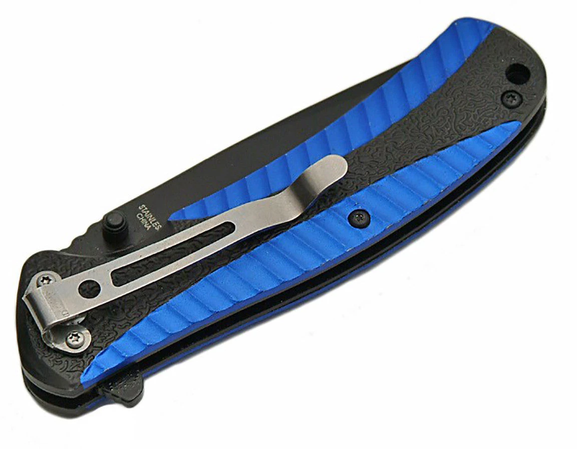 Premium Knife Supply 4.5" BLUE ALUMINUM HANDLE FOLDER Limited Edition Knives Completed 3 Premium Knife Supply 4.5" BLUE ALUMINUM HANDLE FOLDER Limited Edition Knives Completed