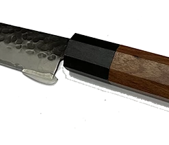 Grande Sharp **Knife Scales - Hidden Tang - 90% Finished Octagonal Handles - Stabilized Wood With Black Metal Band Hidden Tang Knife Blanks