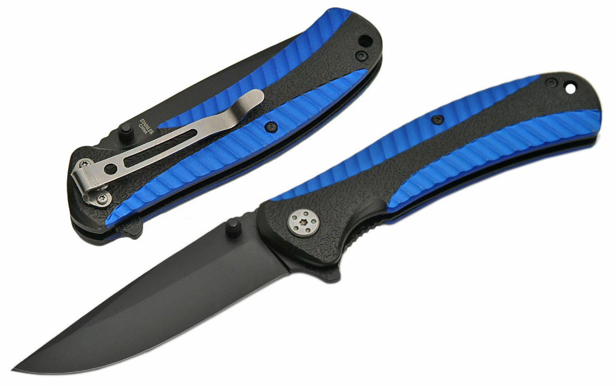 Premium Knife Supply 4.5" BLUE ALUMINUM HANDLE FOLDER Limited Edition Knives Completed 1 Premium Knife Supply 4.5" BLUE ALUMINUM HANDLE FOLDER Limited Edition Knives Completed