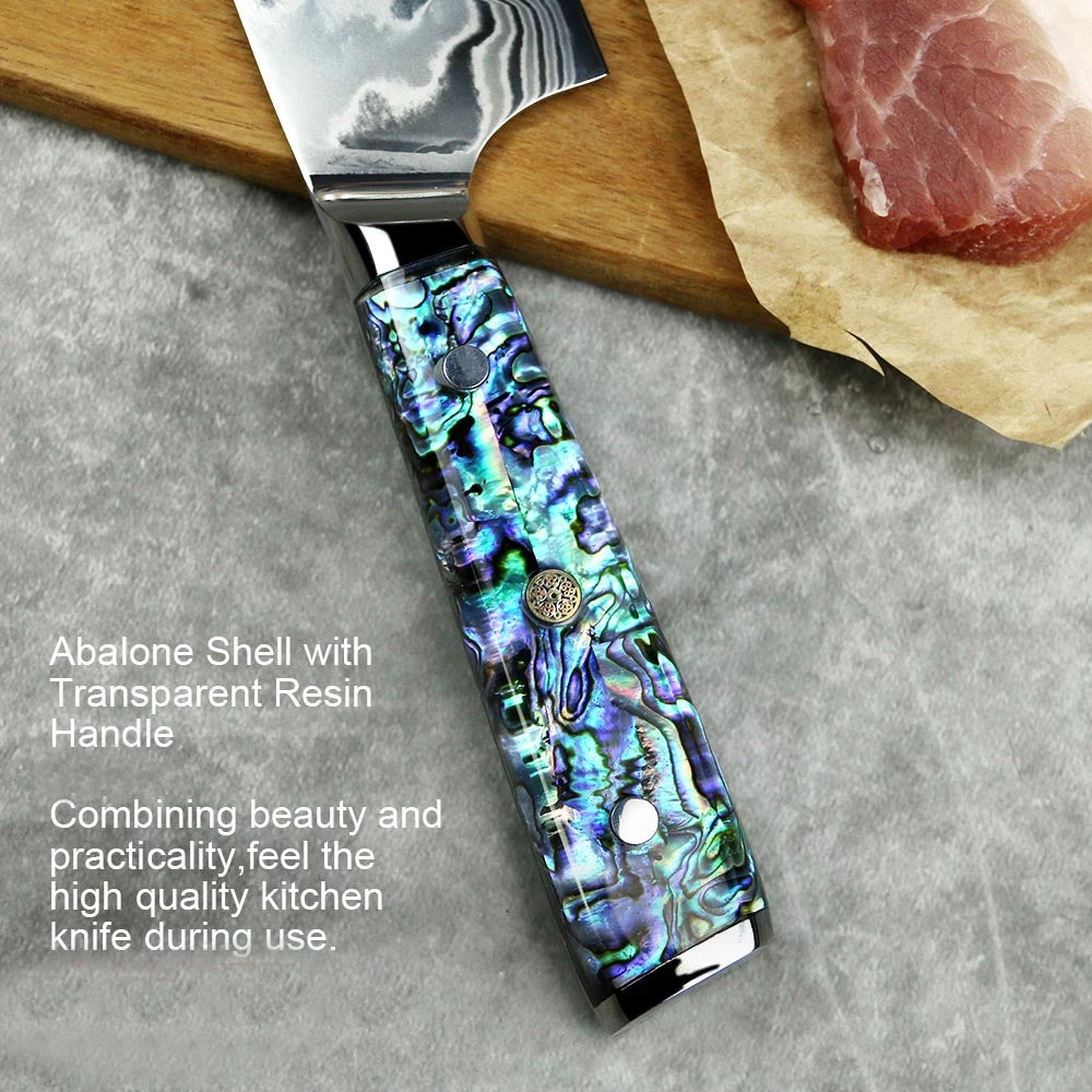 Buy Out Monthly Sales *WW Dojo Gyuto Chef Knife - Complete Knife With Abalone In Resin Handles And Mosaic Pin - AUS-10 Damascus Steel 5 Buy Out Monthly Sales *WW Dojo Gyuto Chef Knife - Complete Knife With Abalone In Resin Handles And Mosaic Pin - AUS-10 Damascus Steel