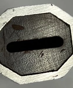 Grande Sharp **Knife Scales - Hidden Tang - 90% Finished Octagonal Handles - Stabilized Wood With Silver Colored Metal Band