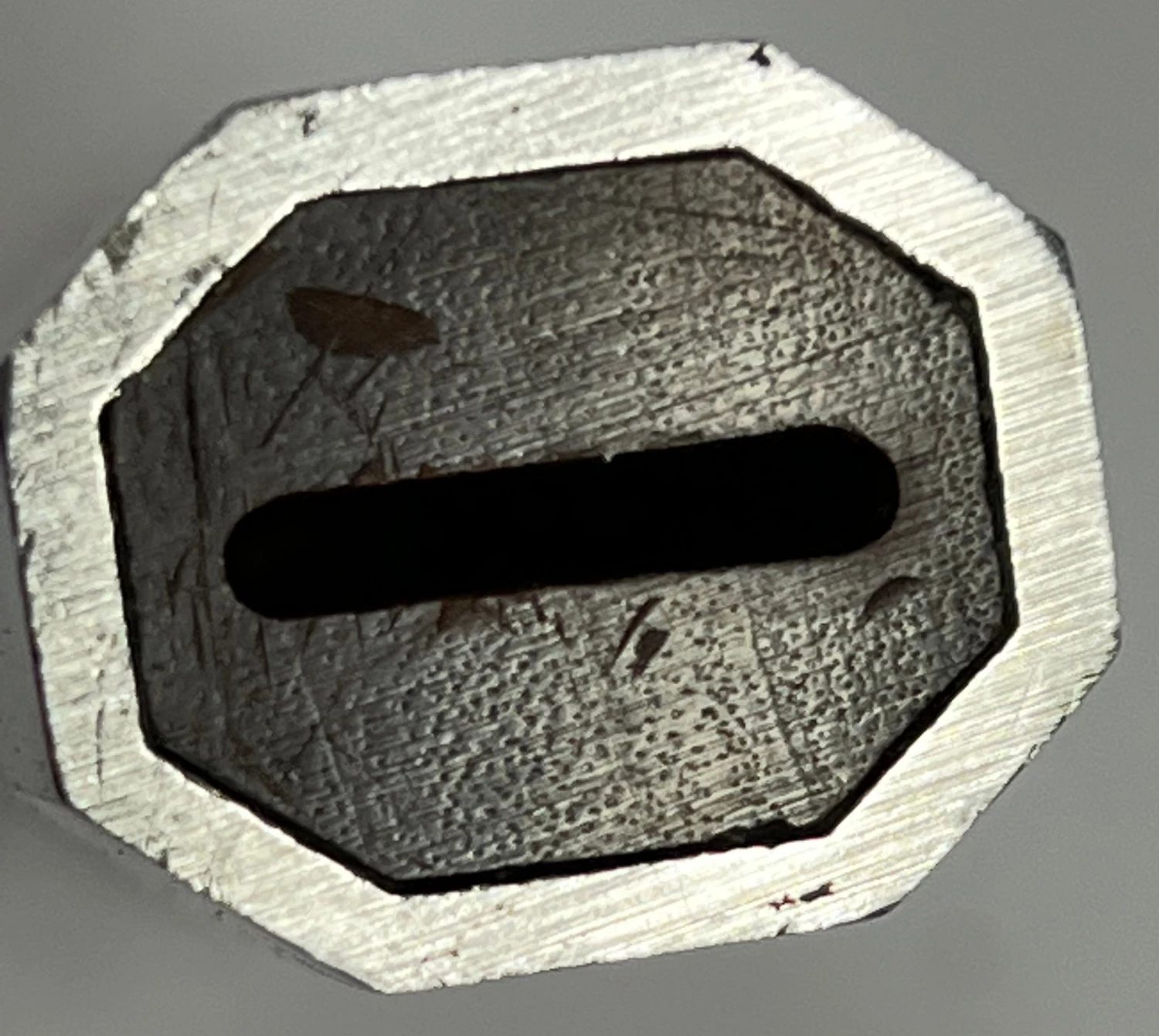 Grande Sharp **Knife Scales - Hidden Tang - 90% Finished Octagonal Handles - Stabilized Wood With Silver Colored Metal Band 2 Grande Sharp **Knife Scales - Hidden Tang - 90% Finished Octagonal Handles - Stabilized Wood With Silver Colored Metal Band