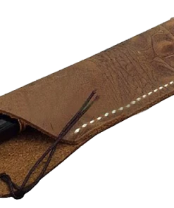 Xiamen Rizheng Industry Co. Ltd Texas Style Pen Sleeve - Handmade Leather - Dark Brown Alligator Grain Pattern