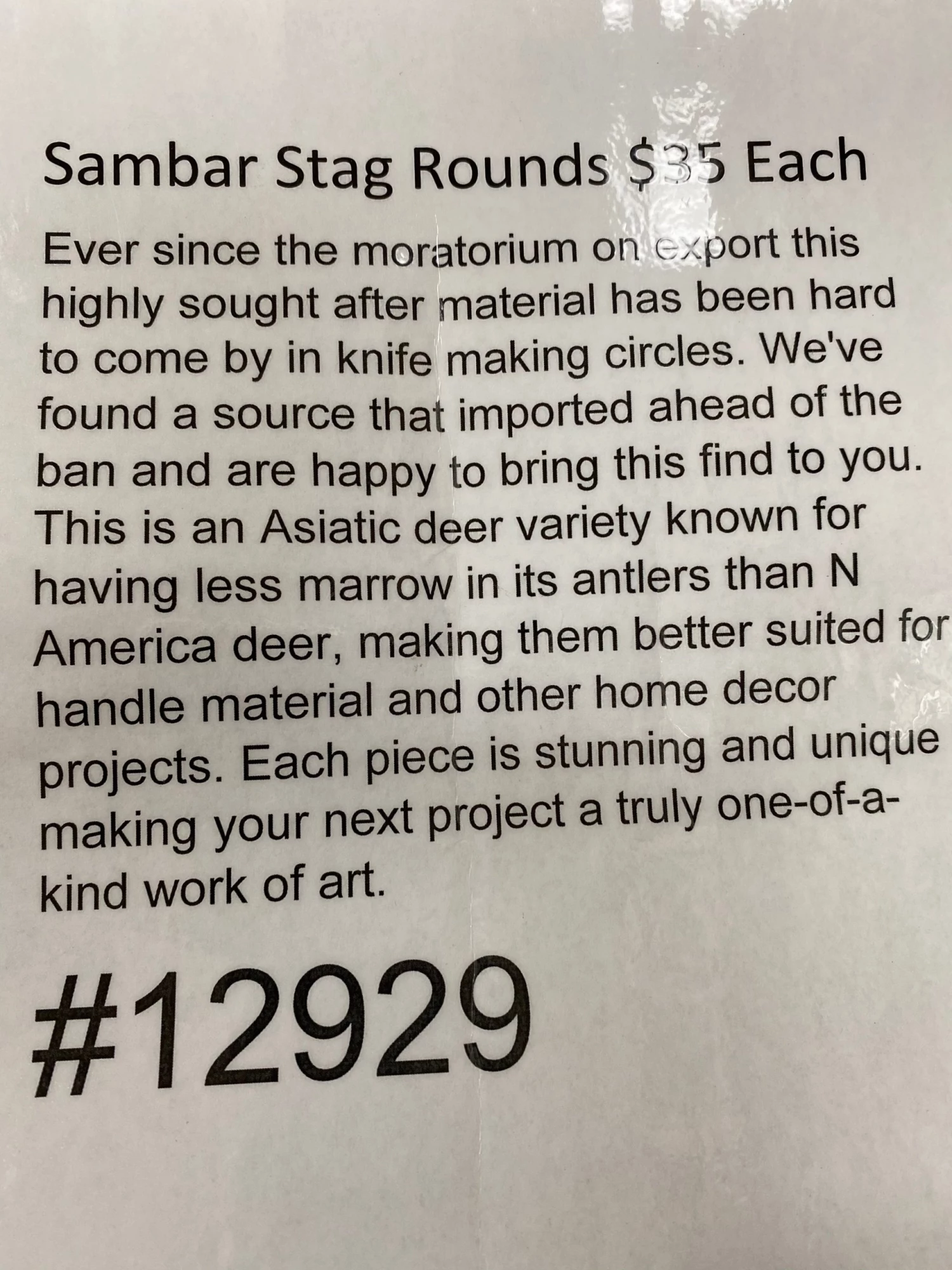 WoodWorld Of Texas Knife Kits Sambar Stag Rounds 3 WoodWorld Of Texas Knife Kits Sambar Stag Rounds