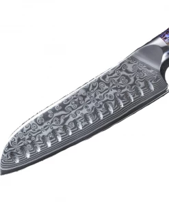 Premium Knife Supply * VG10 Raindrop Pattern - Santoku San Mai Damascus Chef Knife Blank - 12" OAL - 7" Cut Monthly Sales 5 Premium Knife Supply * VG10 Raindrop Pattern - Santoku San Mai Damascus Chef Knife Blank - 12