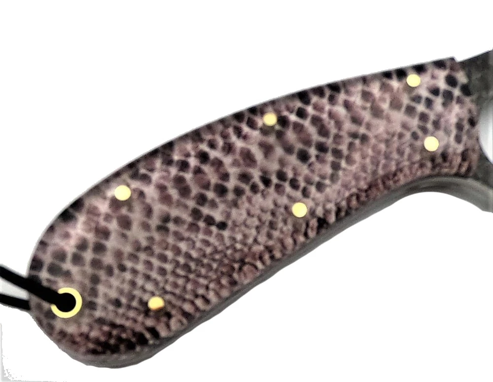 Bear Tooth Woods Knife Scales - Acrylic & Real Python Snake Skin Scales (pair) 5" Long X 1 1/2" Wide X 1/4" Thick 6 Bear Tooth Woods Knife Scales - Acrylic & Real Python Snake Skin Scales (pair) 5" Long X 1 1/2" Wide X 1/4" Thick